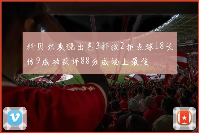 科贝尔表现出色3扑救2拒点球18长传9成功获评88分成场上最佳